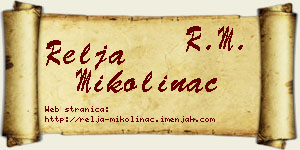 Relja Mikolinac vizit kartica